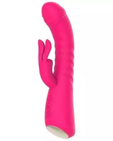 Heated pink rabbit vibrator with thrusting function, USB - WS-NV040