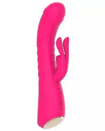 Vibrador rabbit rosa aquecido com função de vai e vem, USB - WS-NV040