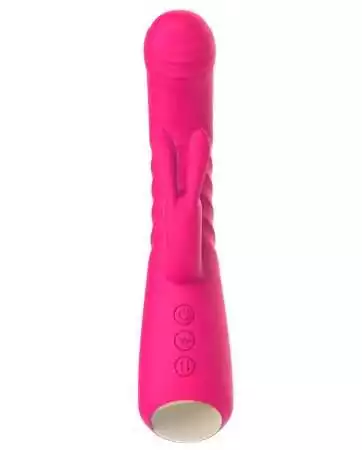 Heated pink rabbit vibrator with thrusting function, USB - WS-NV040