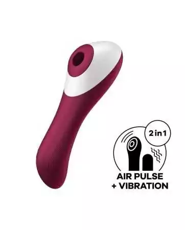 2 in 1 Vibratore e stimolatore del clitoride USB rosso Dual Crush Satisfyer - CC597786