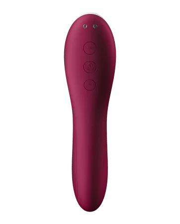 2 en 1 Vibromasseur et stimulateur de clitoris USB rouge Dual Crush Satisfyer - CC597786