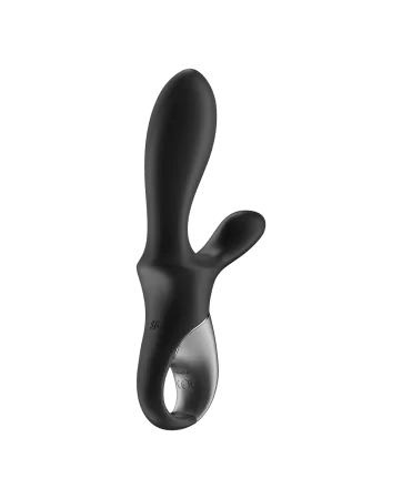 Black USB, heating and connected Heat Climax rabbit vibrator - CC597791 Satisfyer