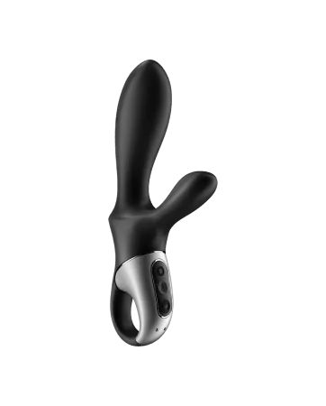 Vibromassaggiatore rabbit nero USB, riscaldante e connesso Heat Climax - CC597791 Satisfyer