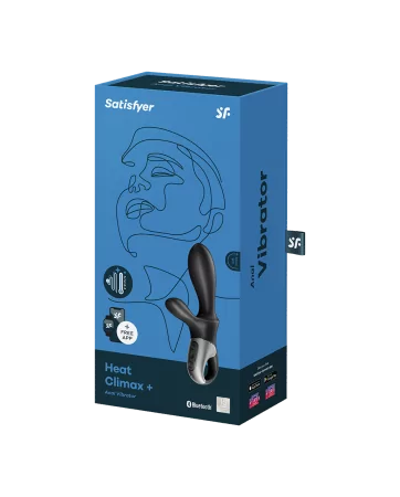 Vibromassageador rabbit preto USB, aquecido e conectado Heat Climax Satisfyer - CC597791
