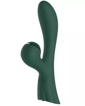 Massageador vibratório de dupla estimulação ponto G e clitóris com sucção verde USB - FAIRYGREEN