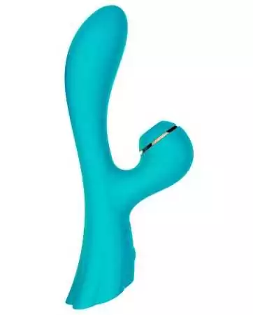 Vibratore doppia stimolazione punto G e clitoride con suzione blu USB - FAIRYBLUE