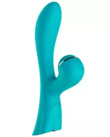 Doppelter Stimulations-Vibrator für den G-Punkt und die Klitoris mit blauer Saugfunktion und USB-Anschluss - FAIRYBLUE
