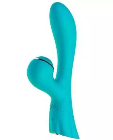 Doppelter Stimulations-Vibrator für den G-Punkt und die Klitoris mit blauer Saugfunktion und USB-Anschluss - FAIRYBLUE