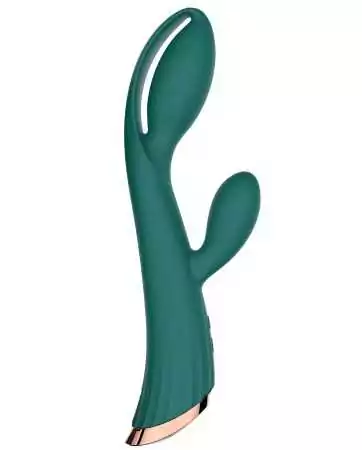 Grüner Vibrator mit Klitorisstimulator LRIS USB - LRISGREEN