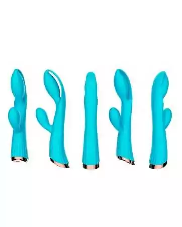 Blauer Vibrator mit Klitorisstimulator LRIS USB - LRISBLUE