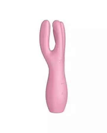 Vibromassaggiatore punto G con stimolatore del clitoride USB rosa Threesome 3 Satisfyer - CC597778