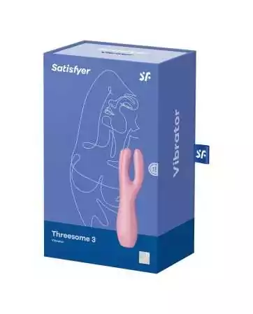 G-spot vibrator with clitoris stimulator USB pink Threesome 3 Satisfyer - CC597778