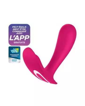 2 in 1 Pink Connected Vibrator and Clitoral Stimulator by Top Secret Satisfyer - CC597753