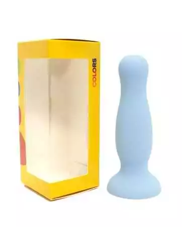 Plug anal ventouse bleu pastel taille M - A-001-M-BLU