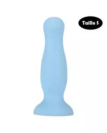 Plug anal com ventosa azul pastel tamanho S - A-001-S-BLU