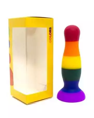 Plug anal com ventosa multicolorido tamanho M - A-005-RAI-M