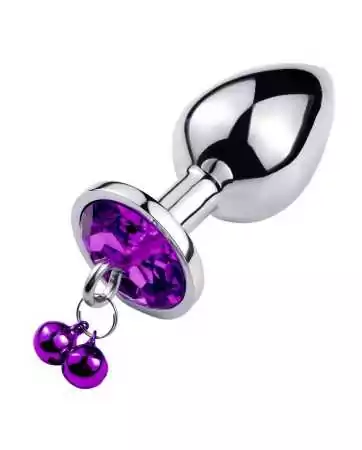 Aluminum purple plug with bells - Size S - RY-001-A-ZB