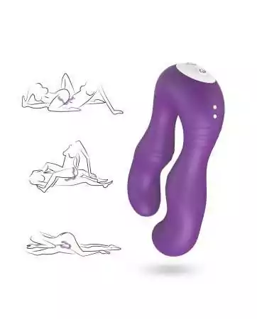 Massageador de vibração violeta em forma de U com dupla cabeça estimuladora do ponto G - USK-V07PUR