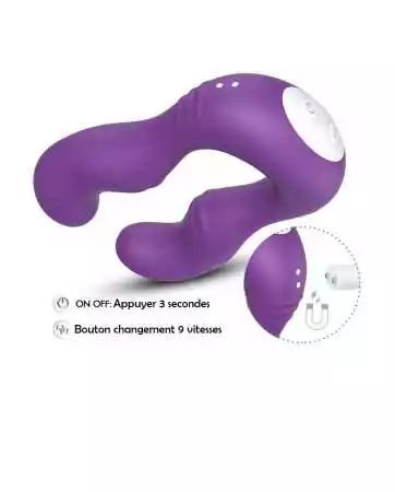 Lila Vibrator in U-Form mit doppelter Kopf-G-Spot-Stimulation - USK-V07PUR