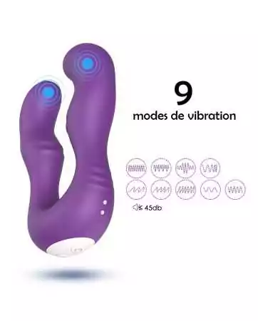 Massageador de vibração violeta em forma de U com dupla cabeça estimuladora do ponto G - USK-V07PUR