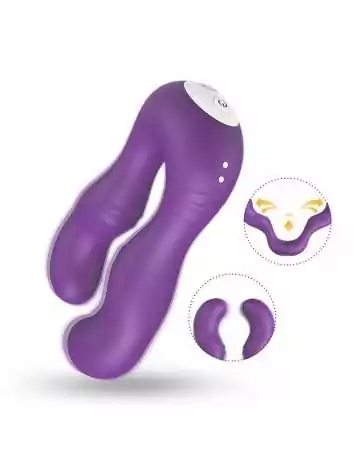 Purple U-shaped double-headed G-spot stimulator vibrator - USK-V07PUR