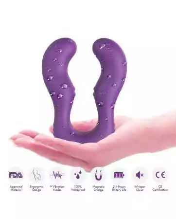 Purple U-shaped double-headed G-spot stimulator vibrator - USK-V07PUR