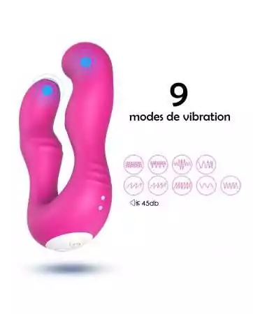 Pink U-shaped double-headed G-spot stimulator vibrator - USK-V07PNK