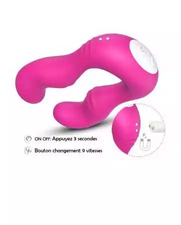 Massageador vibratório rosa em forma de U com dupla cabeça estimuladora do ponto G - USK-V07PNK