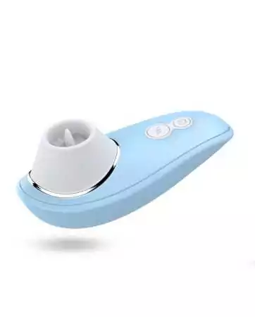 Massageador vibratório azul com língua vibrante para cunilíngua - BOZ-005BLU