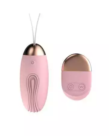 Ribbed pink USB vibrating egg with remote control - TOD-008PNK