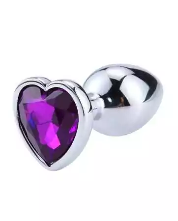 Aluminum plug jewel purple heart Medium - RY-014PUR