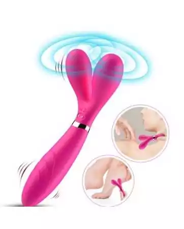 Wand pink vibrator in Y shape with 3 motors - USK-W04PNK