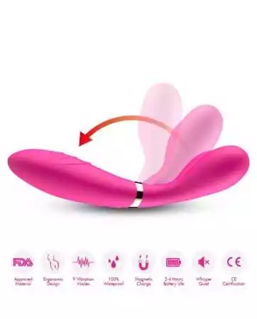 Wand pink vibrator in Y shape with 3 motors - USK-W04PNK
