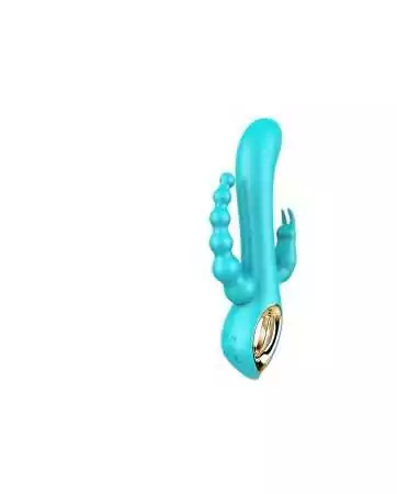Blue rabbit vibrator with vibrating beads - TOZ-024BLU