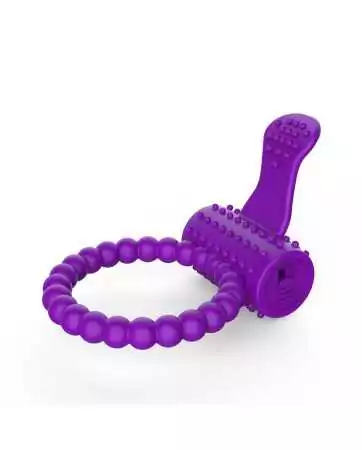 Vibrant purple silicone ring with textured tongue - COR-018PUR