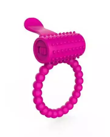 Vibrant fuchsia silicone ring with textured tongue - COR-018PNK