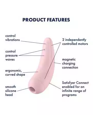Stimolatore clitorideo connesso rosa Curvy 2 Satisfyer - CC5972400050