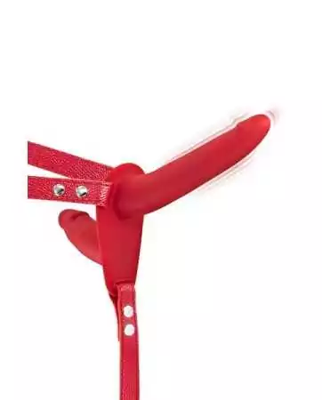 Double red vibrating strap-on dildo - CC5310020030