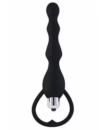 Terço anal preto vibrante - CR-AOP057BLK