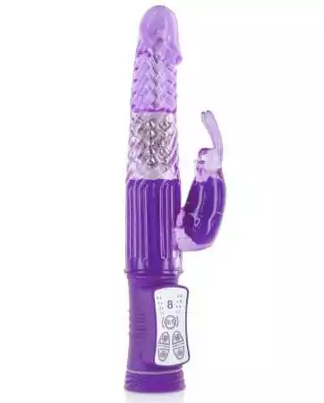 Massageador vibratório rabbit roxo com 2 motores e contas rotativas USB - CC5702010201.