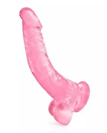 Dildo de gel curvo rosa com ventosa tamanho XL 22cm - CC570133