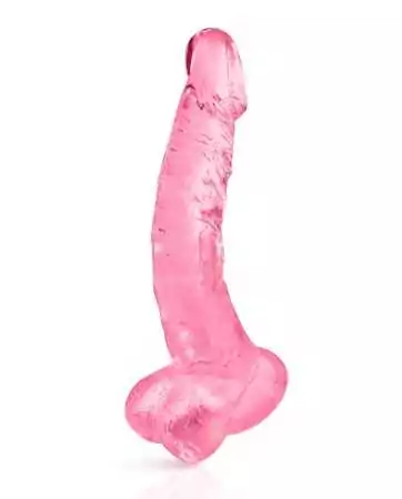 Dildo de gel curvo rosa com ventosa tamanho XL 22cm - CC570133