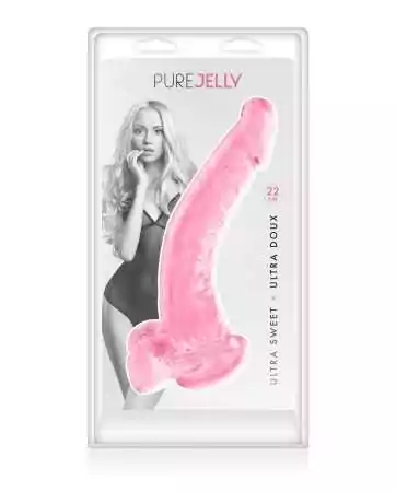 Gode jelly courbe rose ventouse taille XL 22cm - CC570133