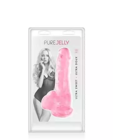 Pink jelly dildo with suction cup size M 17.5cm - CC570130