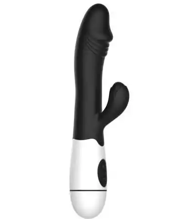 Vibrador rabbit preto com glande 30 programas - CR-VA001BLK