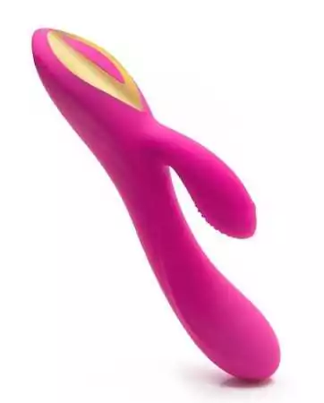 Rose rabbit vibrator with ribbed clitoral arm and 10 USB programs - CR-CAV018