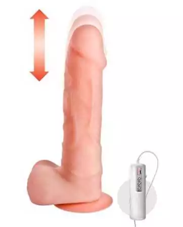 Realistic suction cup dildo vibrator with testicles, 21 cm thrusting with remote control - CC514108