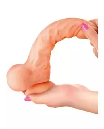 Realistic veined dildo with suction cup, thrusting motion, foreskin, testicles, and moving beads 22cm - CC514107