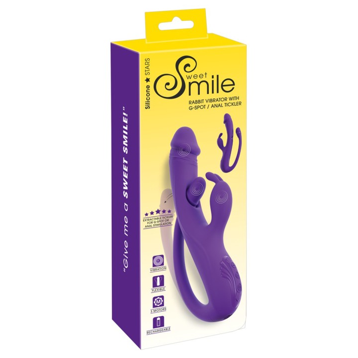 Vibro Rabbit avec tickler flexible - Sweet Smile