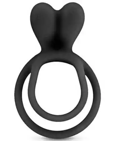 Doppio anello fallico nero con stimolatore clitorideo - CC5710050010